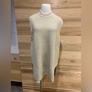 NWT H&M Women’s Beige Rib-Knit Sweater Vest, LARGE